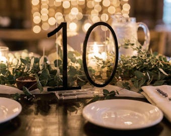 Black Table Numbers Acrylic, Acrylic Table Decoration, Large Acrylic Black and White Theme, Thick Acrylic Luxury Table Number Wedding Decor