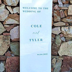 Long White Welcome wedding acrylic Sign