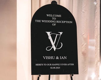 Black acrylic arched welcome sign black arched seating chart black them wedding black and white sign, welcome wedding sign, wedding welcome