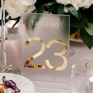 Frosted Table Numbers, Table Numbers Mirror Gold Wedding, Acrylic Numbers Wedding Gold Mirror Decor, Numeric Table Numbers