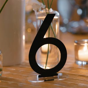 Números de mesa pretos, números de mesa pretos em negrito, números de mesa pretos para casamento, números de mesa de acrílico para casamento, números pretos minimalistas