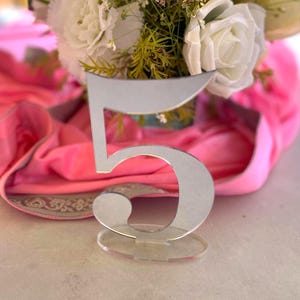 Artistic Mirror Silver Table Numbers, Table Numbers Wedding, Acrylic Numbers Wedding Silver Mirror Numbers, Wedding Table Numeric