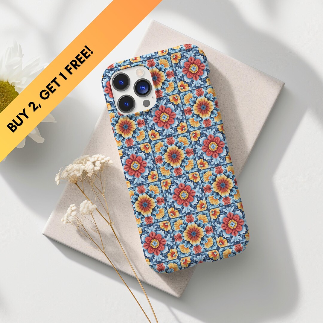 Tile Pattern iPhone Casing Vintage Mediterranean Tiles Collage Abstract ...