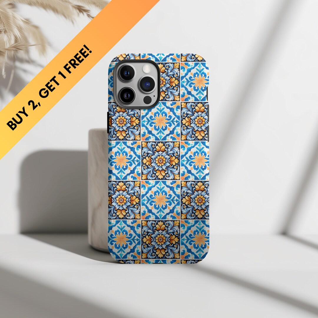Tile Collage iPhone Casing Vintage Purple Mosaic Tiles Pattern Abstract ...