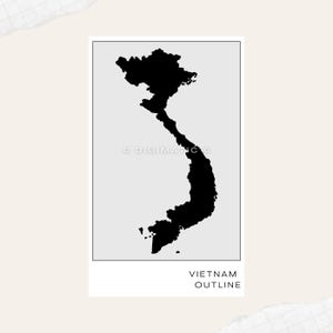 Vietnam SVG File, Vietnam Outline, Commercial Use, Digital Download, Vietnam Map Art, Decal Design, Printable Wall Decor