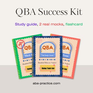 Kit de réussite à l'examen QBA | Guide d'étude, 2 examens blancs et cartes mémoire | Téléchargement numérique | Préparation à la certification ABA | PDF imprimable