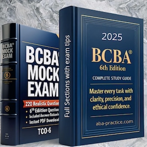 BCBA Exam Study Bundle | 6th Edition | Study Guide, Full Mock Exam | BCBA Certification | ABA