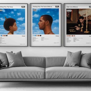 Drake set of 3 wall art, nothing was the same album cover, rap wall print, digital art download, printable drake posters