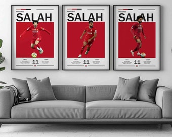 Mohamed Salah Poster Set, Fußball Fußball Wandkunst (Digitaler Download)