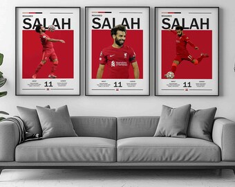 Mohamed Salah Fußball Poster Set, Fußball Wandkunst (Digitaler Download)