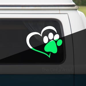 Heart Paw Glow in the Dark Decal / Sticker