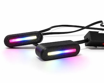 Mini Sim Racing Brow Lights | 2x3 LEDS | Spotter LEDs | Space Saving with Forward Angled Mount