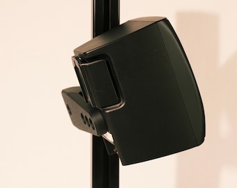 Front Speaker Mount for Sim Lab P1X and NLR Elite Rigs | Universal 1/4” & M5 Speaker Bracket | Slanted and Monitor Stand Upright Compatible