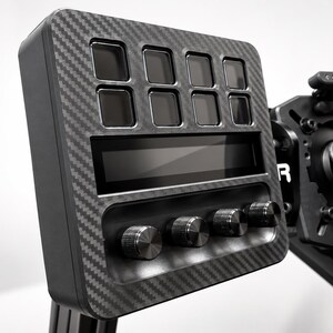 Stream Deck Plus Enclosure Box for Sim Racing | AMPS Mount | Carbon Fiber Faceplate | 4040 8040 Sim Rig Button Box
