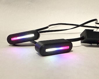 Mini Sim Racing Brow Lights | 2x3 LEDS | Spotter LEDs | Space Saving with Forward Angled Mount