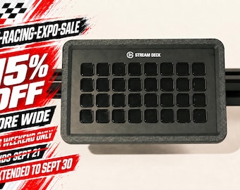 Stream Deck XL Button Box Slim Enclosure | Magnetic Cover + Cable Slot | Carbon/Textured Faceplate | SIM Racing Rig | Flight Sim