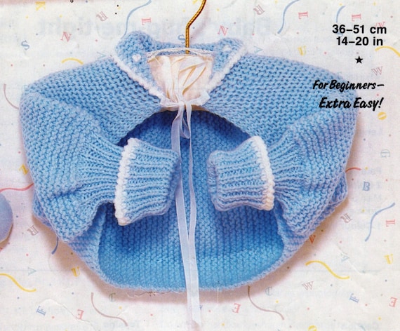 Pdf Knitting Pattern Baby Knitting Pattern Hug Me Tight Easy Knit Garter Stitch Cardigan 8 Ply Yarn Digital Download Pdf Post Free