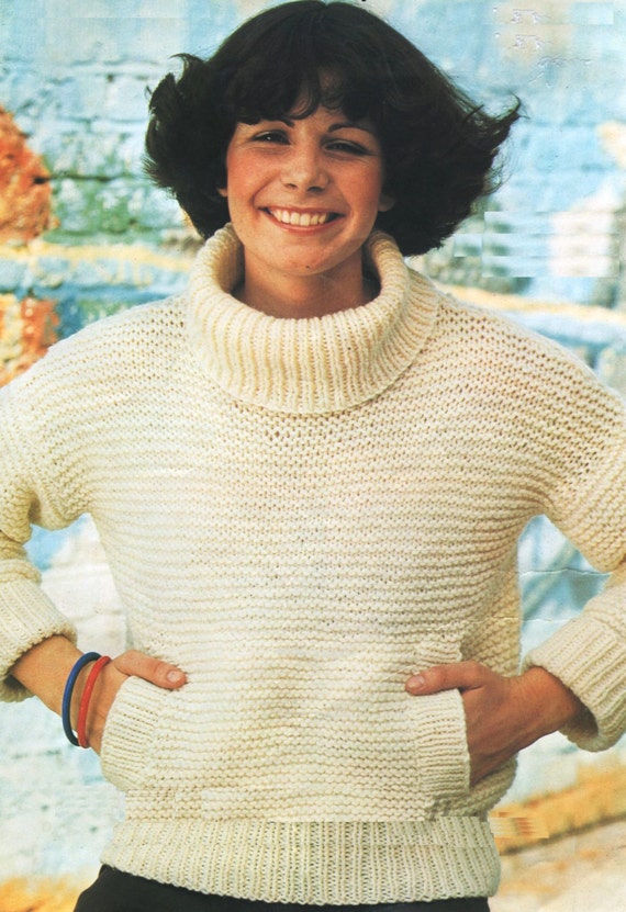 Pdf Knitting Pattern Women S 14ply Garter Stitch Easy Knit Sloppy Joe Sweater Knitting Pattern Instant Download Pdf Post Free