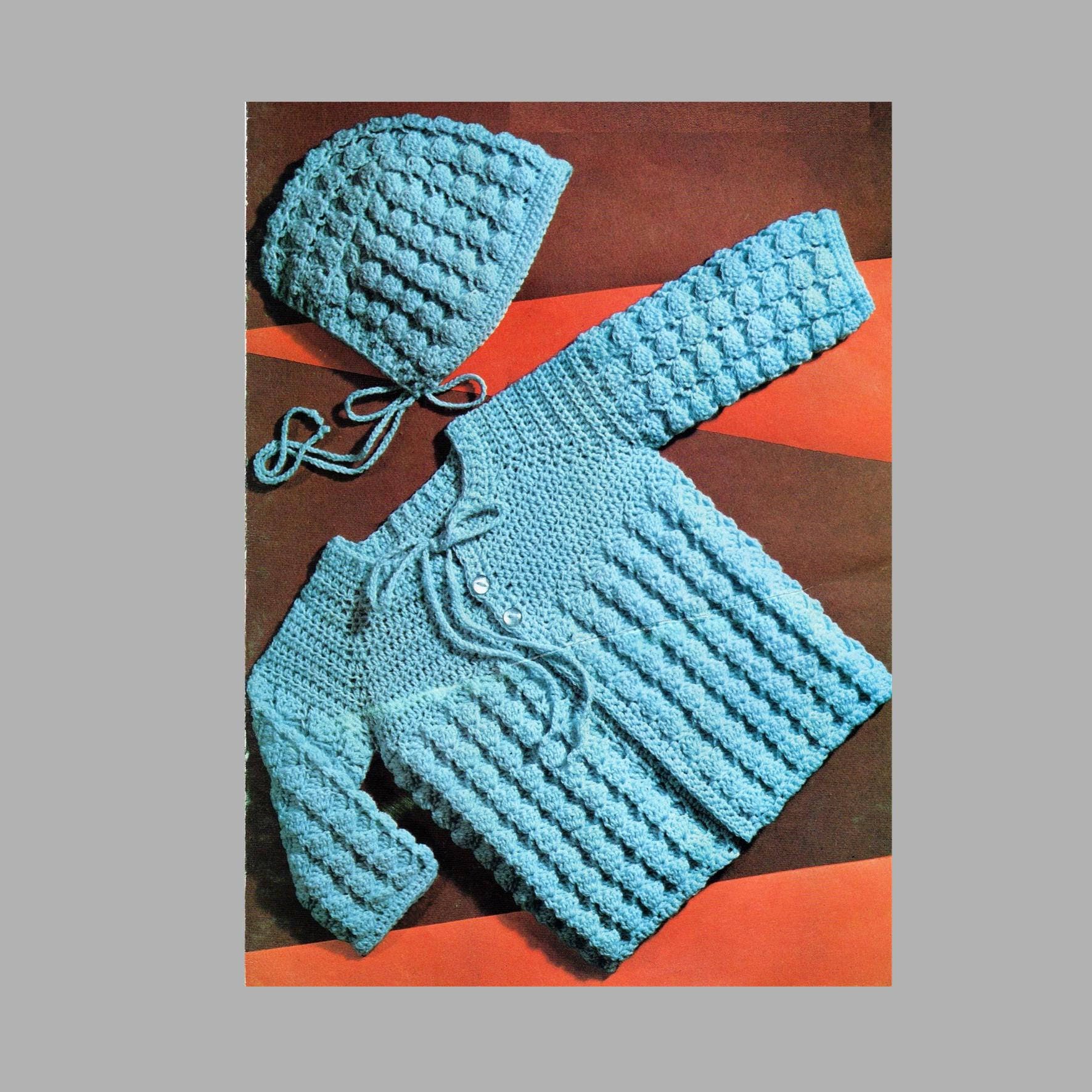 Pdf Crochet Pattern Baby Crochet Jacket And Bonnet 3ply Etsy