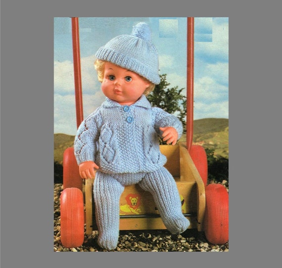 Post Free Knitting Baby Doll Clothes 8plyyarn Baby Dolls Pram Set 3 Sizes 9 10 11 16 Doll Pdf Instant Download Post Free