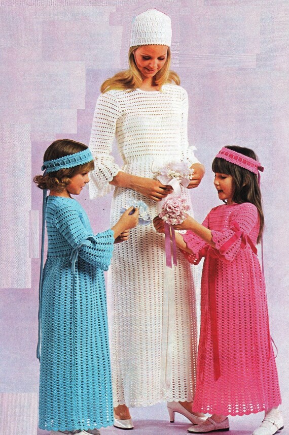 Pdf Crochet Pattern Vintage Women S Crochet Wedding Dress Etsy