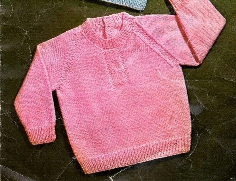 PDF Knitting Pattern / 2 Classic Raglan Baby Sweaters / 8 ply Etsy