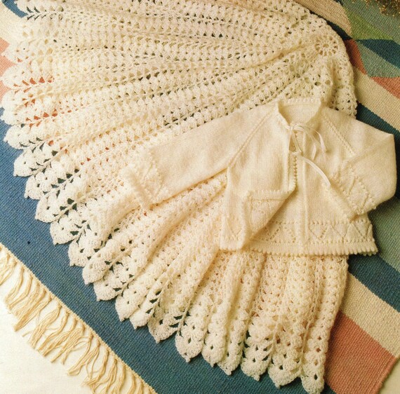 Baby Circular Crochet Shawl 56/" Diameter 3 Ply Crochet Pattern