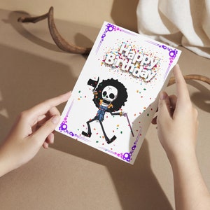Brook One Piece Birthday Card (Anime Style Greeting Card)