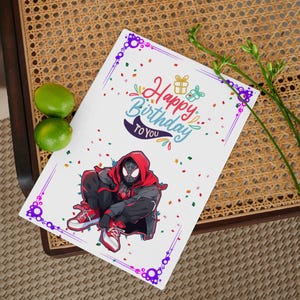 Spiderman Miles Morales Birthday Card