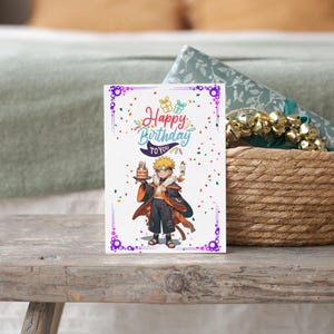 Naruto - Cartão de Aniversário (Cartão de Saudação Estilo Anime)