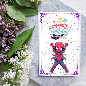 Cartão de aniversário do Homem-Aranha