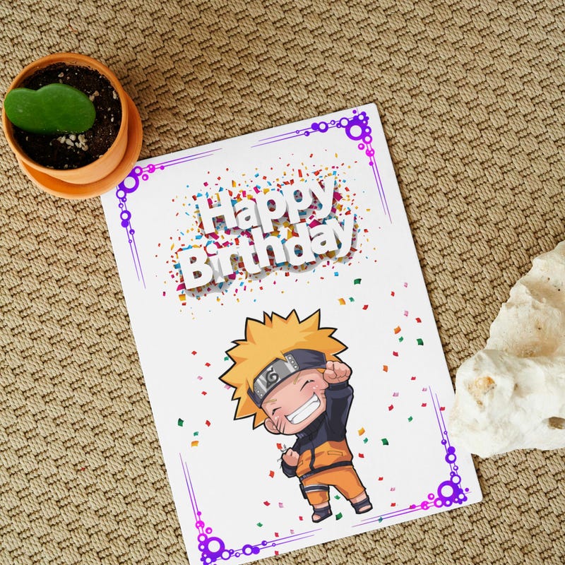 Anime Birthday Card - Etsy