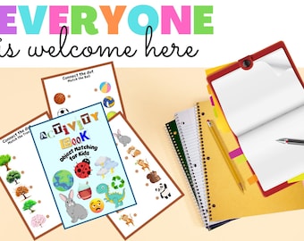 Printable Matching Worksheets, Match the Picture, Kindergarten Preschool Activity, Busy-book, Educational Pages