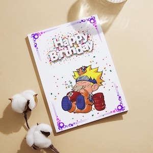 Cartão de aniversário Naruto (cartão de felicitações estilo anime)