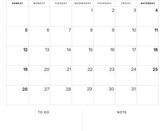 Simple Clean 2025 Månadskalender för vägg (Simple Clean Aesthetic)