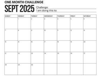Månadsutmaningskalender för september 2025