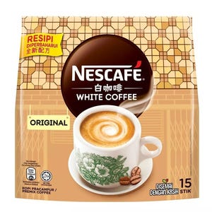 2 Packs - Nescafe White Coffee Original 33g x 15 sticks Malaysia Coffee