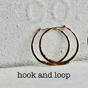 fine gold hoop earring, solid 14k hoop, 1.23, 1.5, 1.75, 2, 2.5 sizes, yellow or rose gold loop image 7