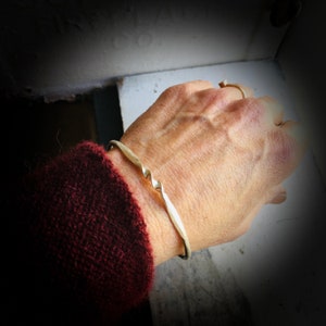 Hand wrought twist bangle set, forged sterling bracelet image 3