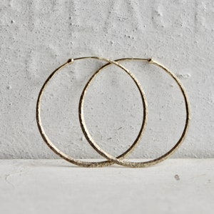 Handmade 14k Gold Hoop Earrings: Solid Yellow or Rose Gold