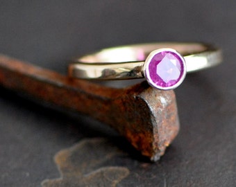 Faceted Ruby 14k Gold Ring: July Birthstone, Size 4.5