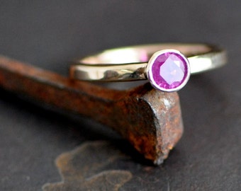 ruby ring, 14k gold ring with faceted ruby,  July Birthstone, Alternative engagement size 4.5