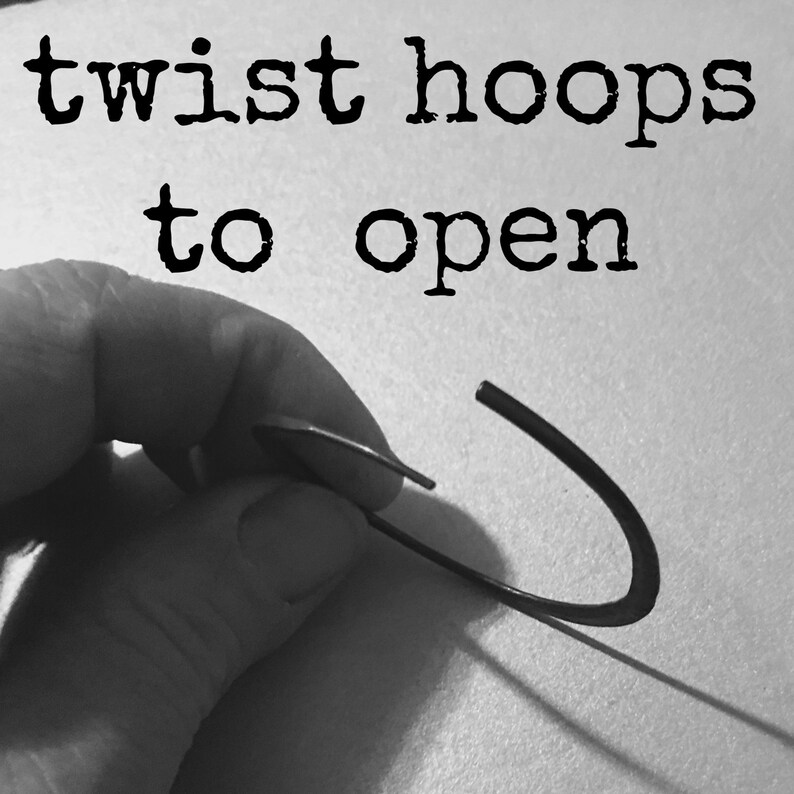 sterling silver oval hoop earring planishing smooth hand wrought earring wide hoop earring crescent moon loop eco friendly