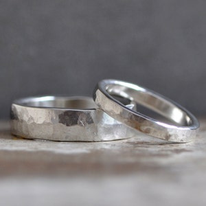 simple sterling silver ring bands, silver wedding bands custom made in your size and choice of finish