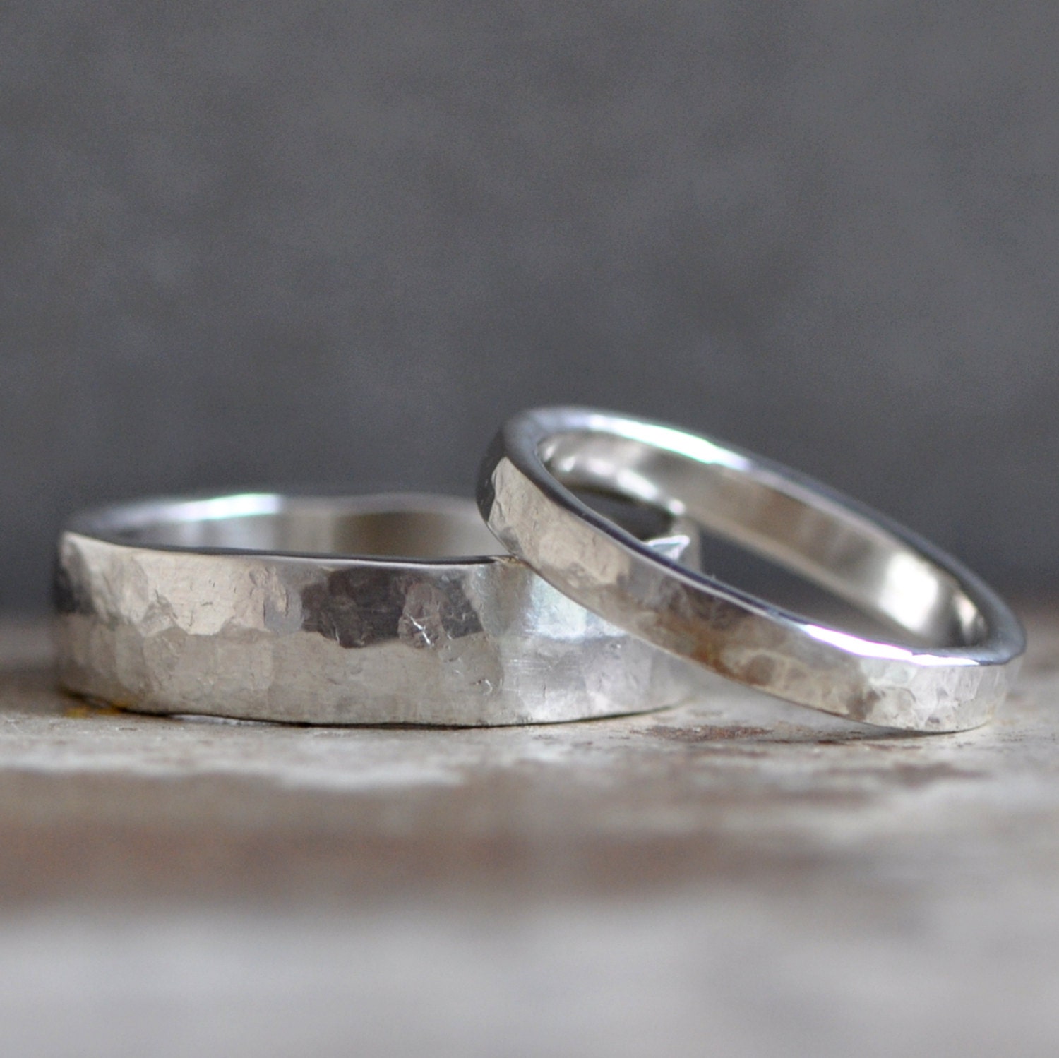 Simple sterling silver ring bands silver wedding bands custom Etsy
