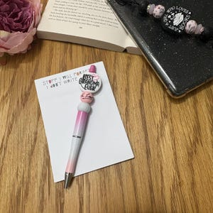 La mejor abuela del mundo / Bolígrafos de silicona con cuentas / Bolígrafo novedoso / Idea de regalo / Bolígrafo negro / Regalos para ella / Regalo para abuela