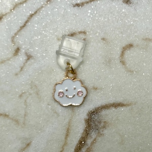 Cutesy Cloud | Dust Plug | Phone Charm | Ereader Charm | USB-C | Lightning | Cellphone | Kindle Dust Plug | iPhone Dust Plug | Happy