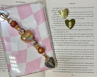 Kindle Strap: Bookshelf | E-reader Accessories, Handle for Kindle Basic, Paperwhite, Kobo. Silicone Beaded Kindle Strap, Book Lover, Bookish