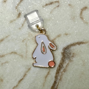 Bunny rabbit | dust plug | phone charm | ereader charm | usb-c | lightning | cellphone | kindle dust plug | iphone dust plug | android charm