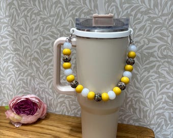Beaded Tumbler Strap: Silicone Water Bottle Carrier